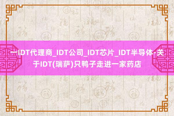 一IDT代理商_IDT公司_IDT芯片_IDT半导体-关于IDT(瑞萨)只鸭子走进一家药店